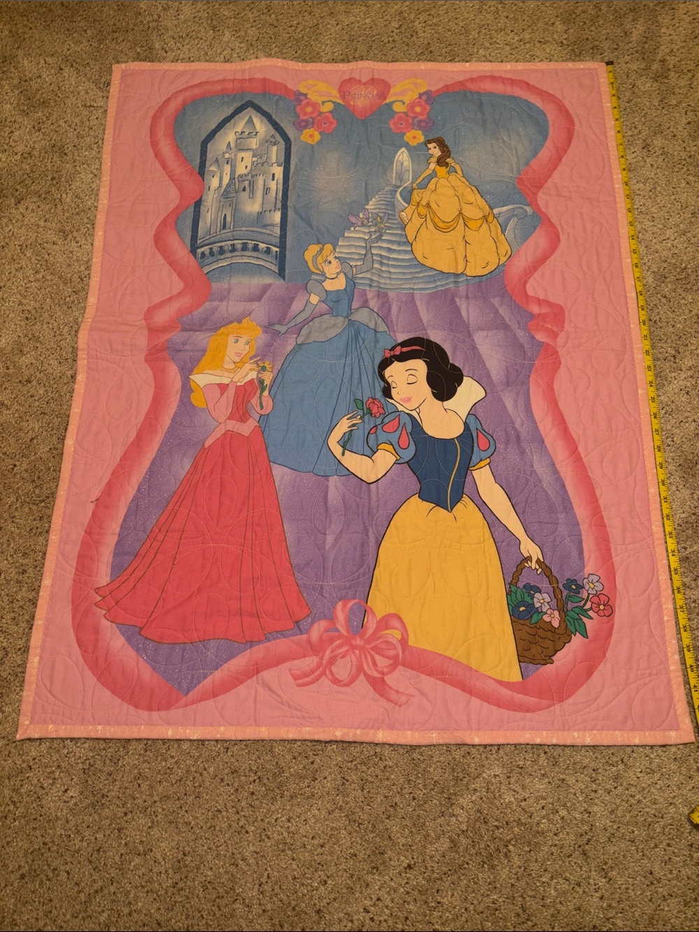Hand Crafted Pink and Purple Princess Quilted Throw